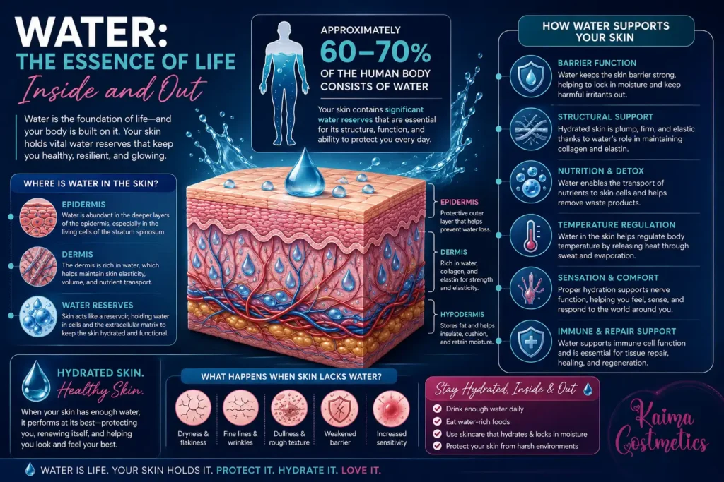 Approximately 60–70% of the human body consists of water